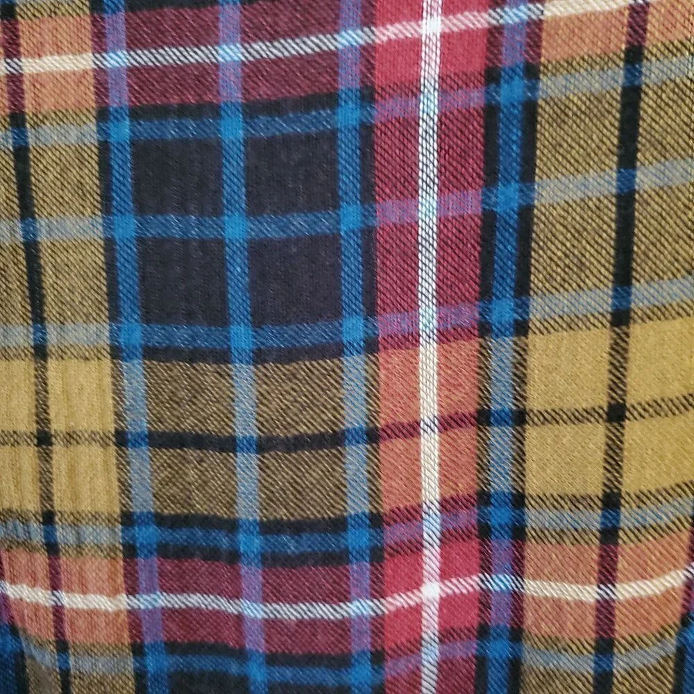 Free People Plaid Open Front Shoulders Metal Snap Western Shirt Size S